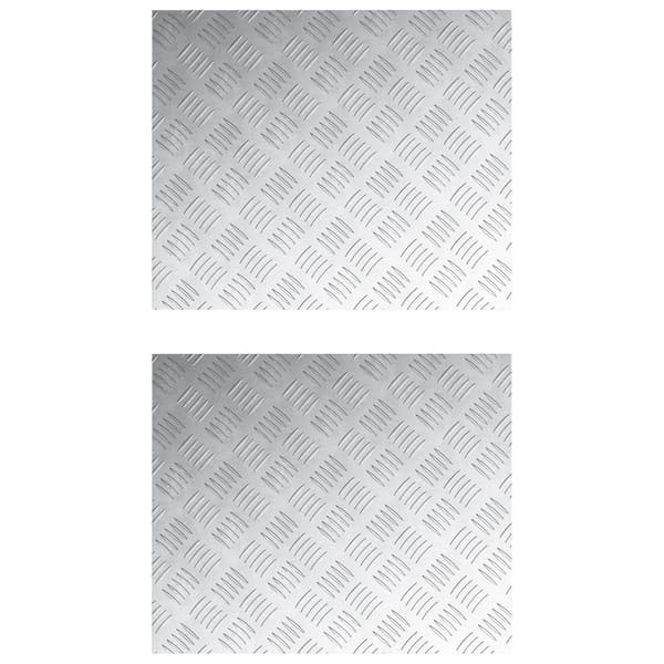vidaXL Trinn Rektangulær 2 pcs sølv 60 x 50 cm Aluminium