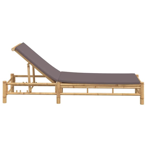 vidaXL solsäng med dynor 55x199x30 cm bambu