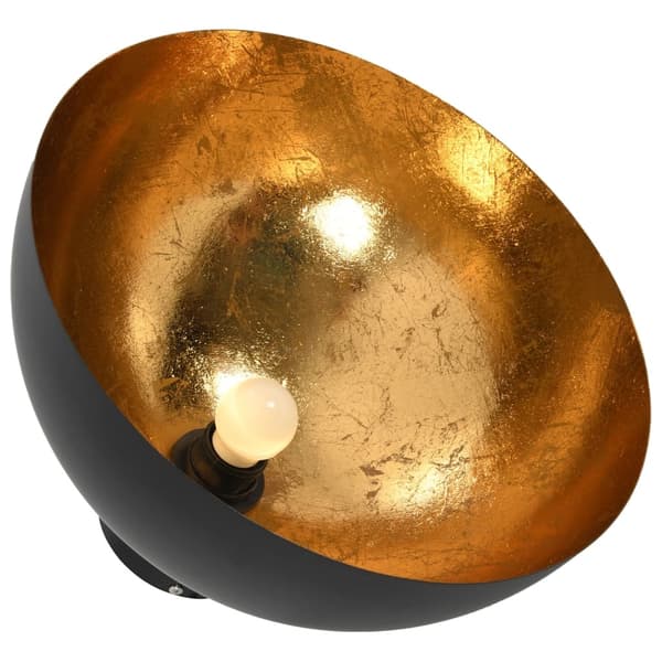 vidaXL Taklamper 2 stk svart og gull halvkuleformet E27