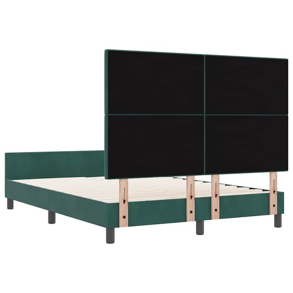 vidaXL Sängram Mörkgrön 160x200 cm Sammet
