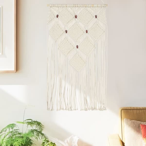 vidaXL Makramé vegghenger 40x80 cm bomull