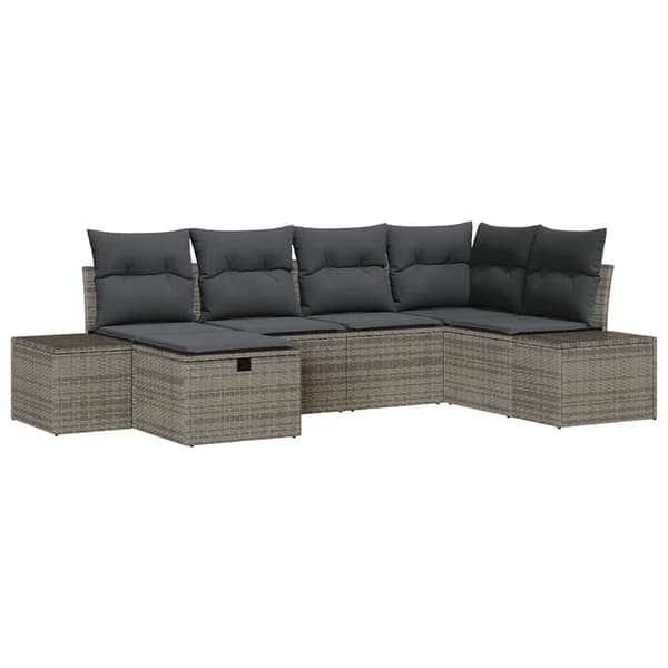 vidaXL Soffset med kudde 7 pcs konstrotting
