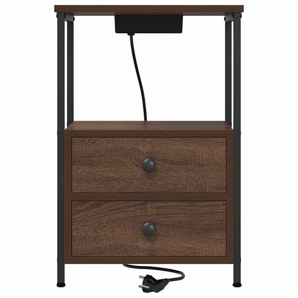 vidaXL Nattbordskap 2 pcs Brun Eik 40 x 31 x 60 cm Konstruert tre