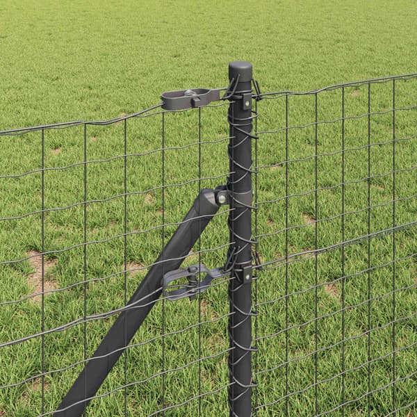 vidaXL Stängselstolpe 2 pcs Grå 70 cm Pulverlackerad stål
