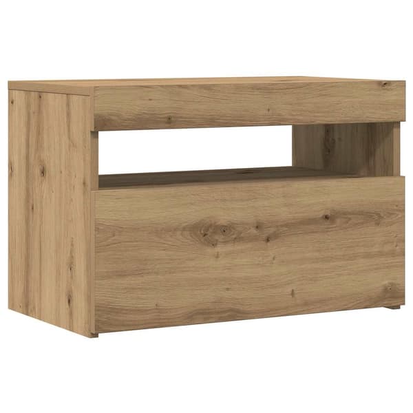 vidaXL TV-benk med LED-lys 2 stk artisan eik konstruert tre