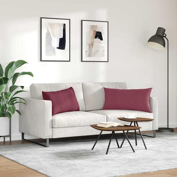 vidaXL Soffkuddar 2 st Vinröd 80 x 40 cm tyg
