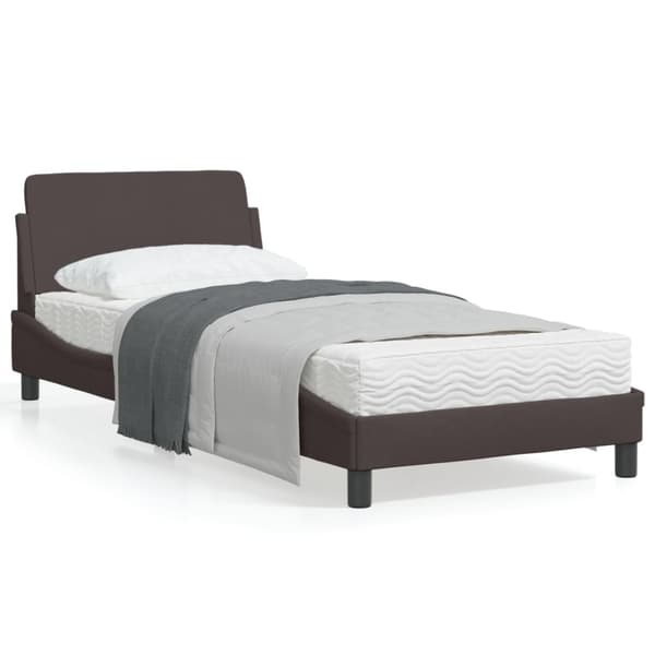 vidaXL Bed Frame "Dover" Dark Brown 90x200 cm Fabric