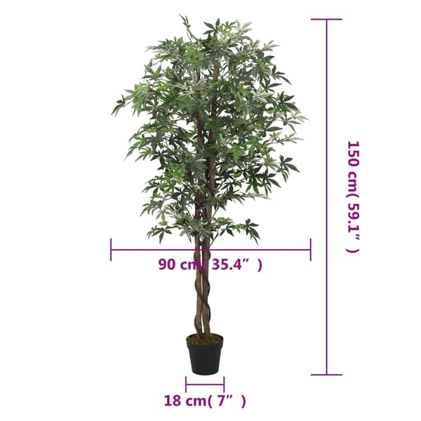 vidaXL Kunstig lønnetre 504 blader 150 cm grønn