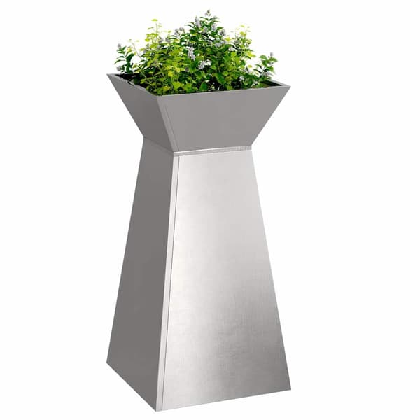 vidaXL Søyleplanter 2 pcs sølv 35 x 35 x 73 cm