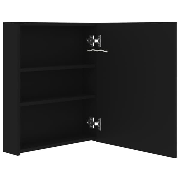 vidaXL LED-speilskap til bad svart 50x14x60 cm