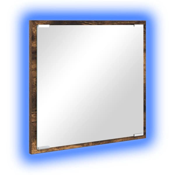 vidaXL LED Badevindu Røkt eik 40 x 37 x 8.5 cm Konstruert tre
