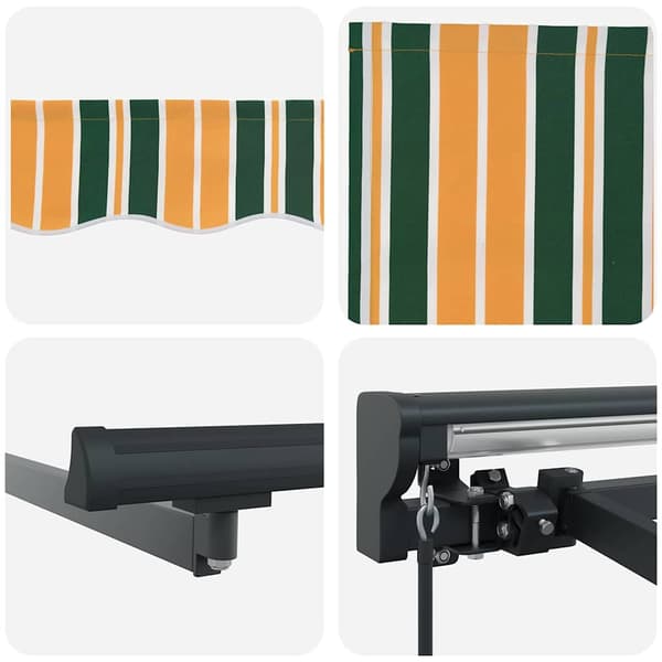 vidaXL Markisram Grön och Gul 400 × 300 cm Polyester med PU-beläggning