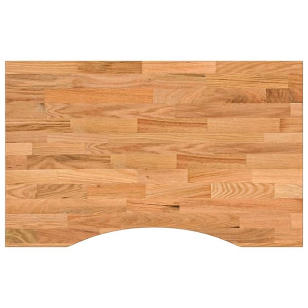 vidaXL Bordplate lysebrun 80x50x2,5 cm rektangulær heltre eik