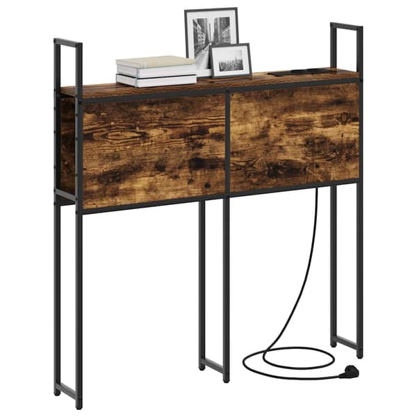 vidaXL Oppbevaringshodegjerde med Ladeplass Røkt eik 83 x 15 x 98 cm