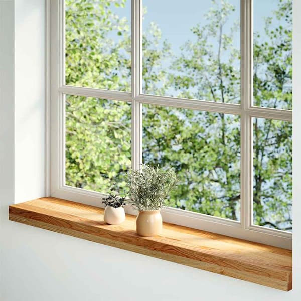 vidaXL Vinduskarmer 2 stk lysebrun 90x15x2 cm heltre eik