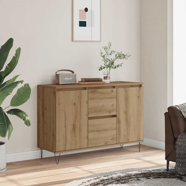vidaXL Skjenk artisan eik 101,5x35x70 cm konstruert tre