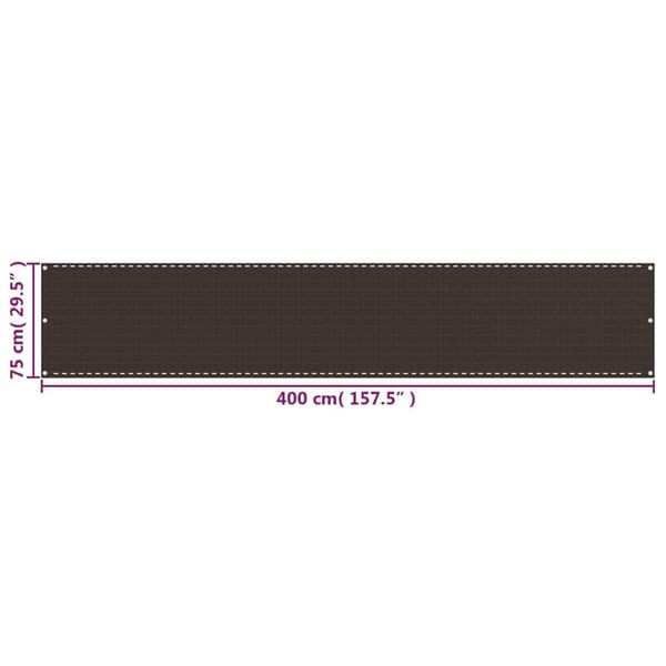 vidaXL Balkongskärm brun 75x400 cm HDPE