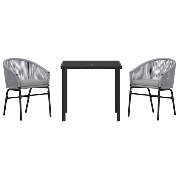 vidaXL Trädgårdsmöbelset 3 pcs Antracit Pulverlackerat stål