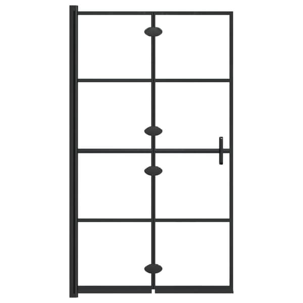 vidaXL Duschvägg fällbar ESG 80x140 cm svart