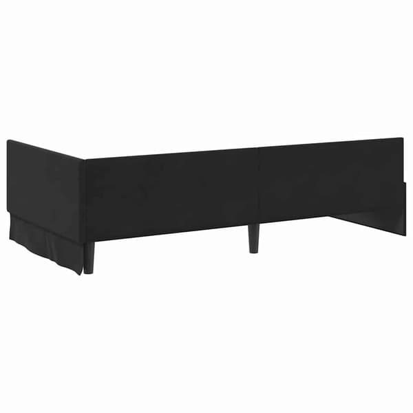 vidaXL Hörnssängram Svart 90 x 200 cm Sammet