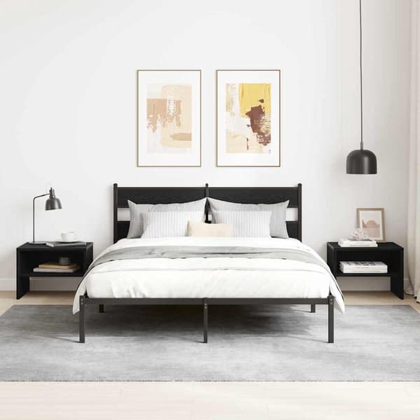 vidaXL Nattbordskap Svart eik 40 x 40 x 30 cm Konstruert tre