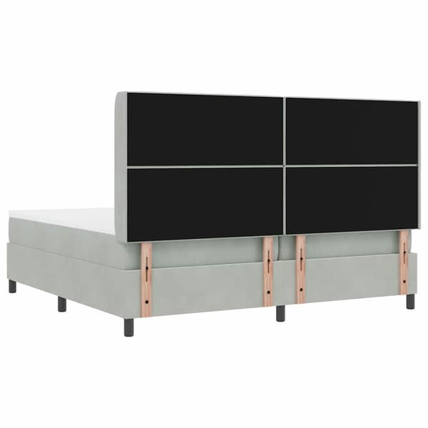 vidaXL Bäddfjäder med madrass Ljusgrå 200 x 200 cm Sammet