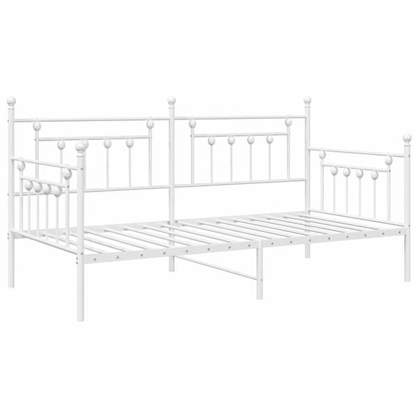 vidaXL Dagbäddram Vit 100 x 190 cm Stål