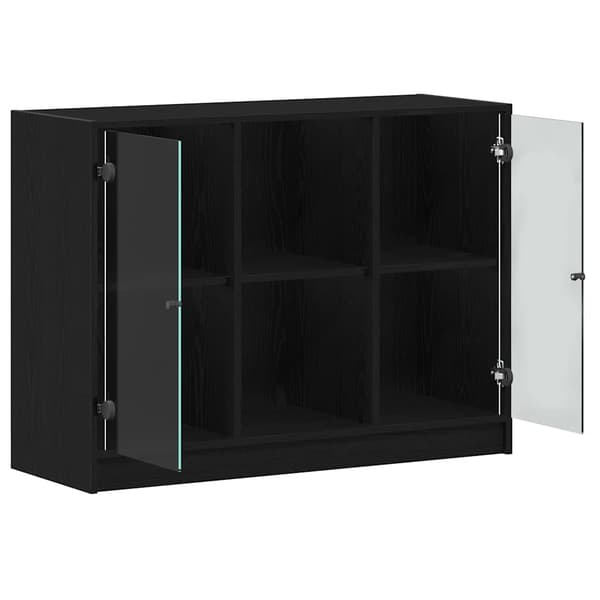 vidaXL Serviesskap Svart Eik 100 x 37 x 75.5 cm