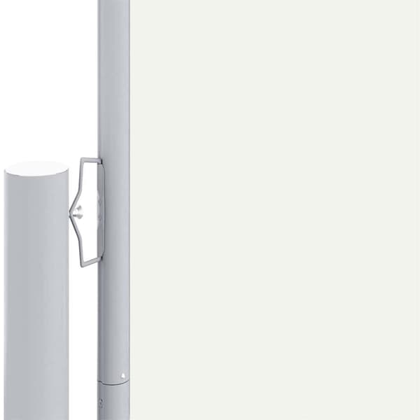 vidaXL Infällbar sidomarkis gräddvit 117x1200 cm