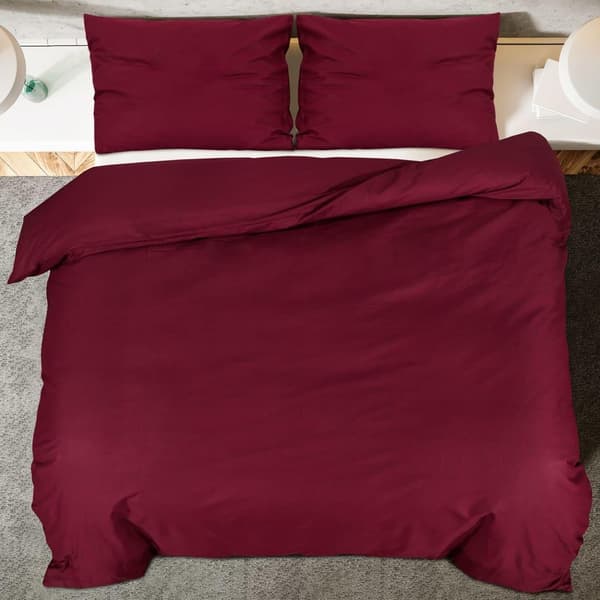 vidaXL Sengesett burgunder 155x220 cm bomull