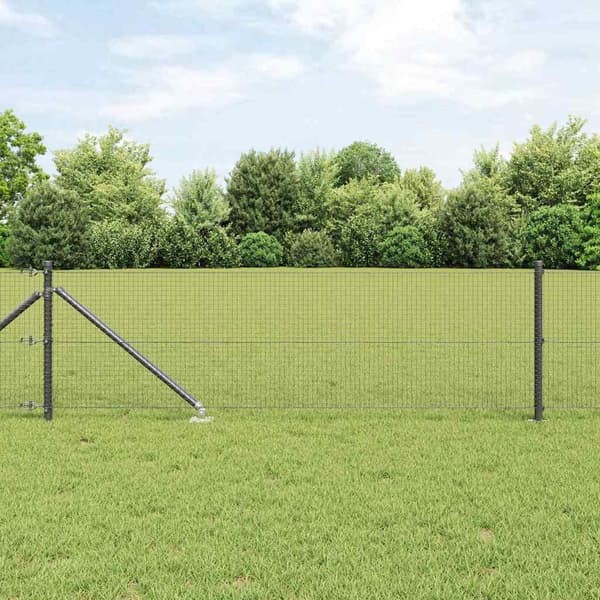 vidaXL Gjerde med innlegg. Grå 0.8 x 25 m Stål