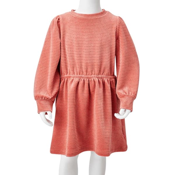 vidaXL Barnekjole med lange ermer medium rosa 116
