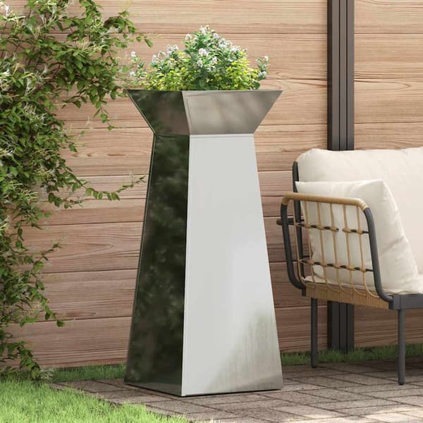 vidaXL Søyleplanter 2 pcs sølv 40 x 40 x 100 cm