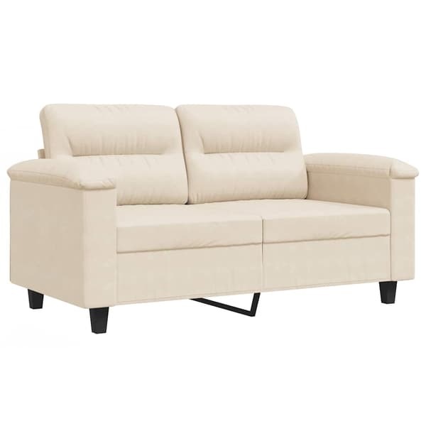 vidaXL 2-sitssoffa Beige 120 cm mikrofibertyg