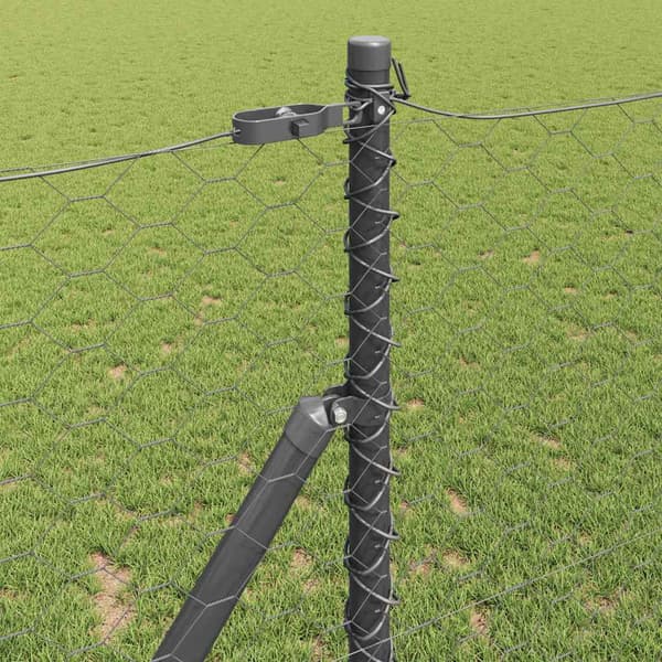vidaXL Gjerdepåle Grå 25 x 1,2 m (50 mm mesh) Stål