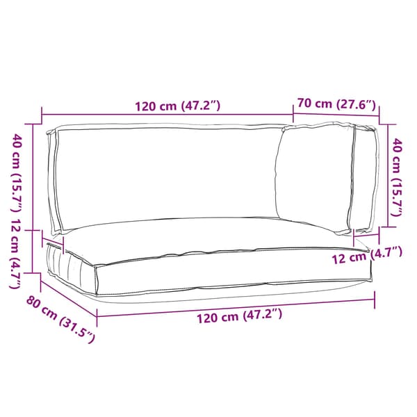 vidaXL Pallkuddset 3 pcs Antracit Oxford Tyg