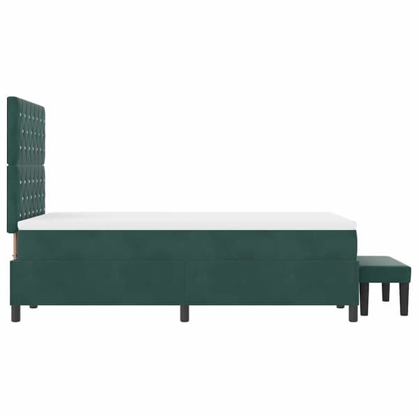 vidaXL Bäddfjäder med madrass Mörkgrön 120 x 190 cm Sammet