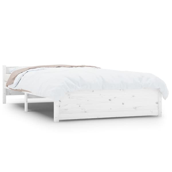 vidaXL Sengeramme hvit heltre 120x200 cm