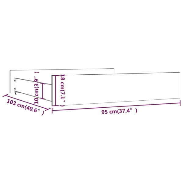 vidaXL Sengeskuffer 2 stk hvit heltre furu