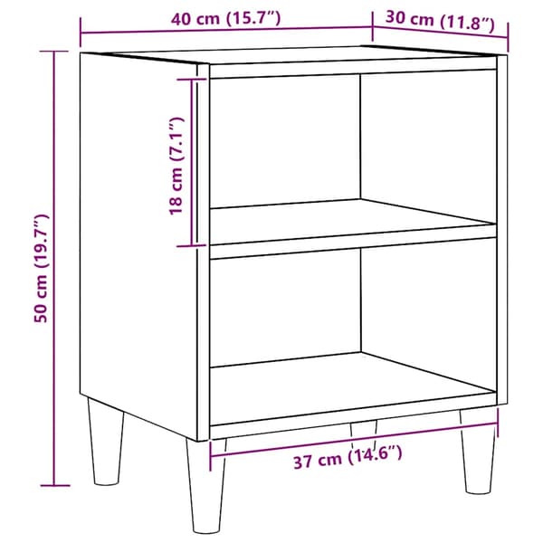 vidaXL Nattbord 2 stk artisan eik 40x30x50 cm konstruert tre