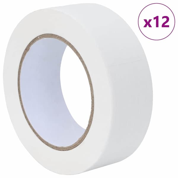 vidaXL Målare Maskeringstejp 12 st Vit 38mm x 50m Papper