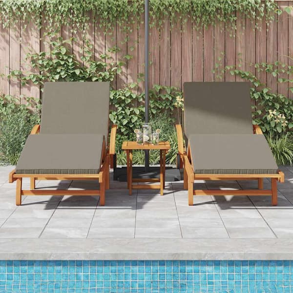vidaXL Solstol 2 pcs Gråbrun 200 x 67 x 84 cm Solid akasietre