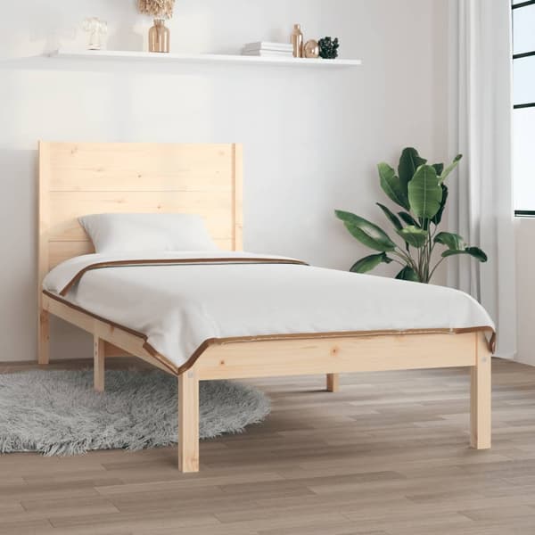 vidaXL Sängram massiv furu 90x200 cm