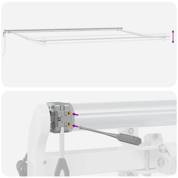 vidaXL Markisram Vit 600 × 350 cm Aluminium