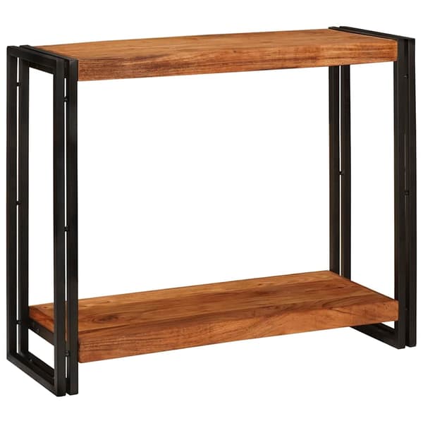 vidaXL Konsollbord med hylle Brun 90 x 33 x 75 cm Solid akasietre
