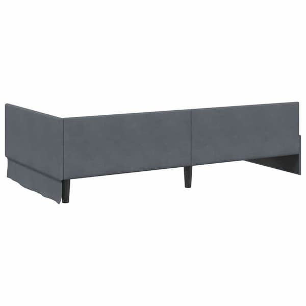 vidaXL Hörnssängram Mörkgrå 90 x 190 cm Sammet