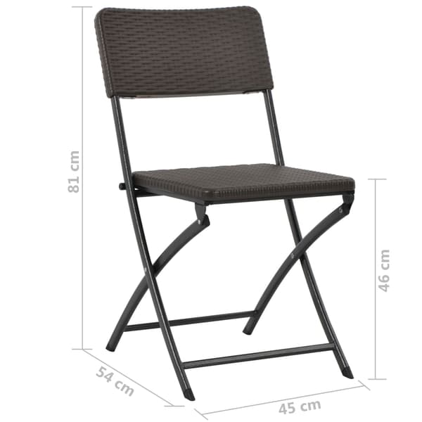 vidaXL Sammenleggbare hagestoler 2 stk HDPE og stål brun