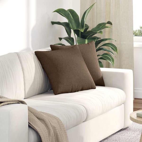 vidaXL Soffkuddar 2 st Brun 45 x 45 cm tyg