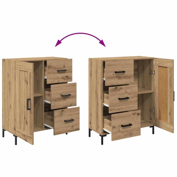 vidaXL Serviesskap artisan eik 69.5 x 34 x 90 cm Konstruert tre