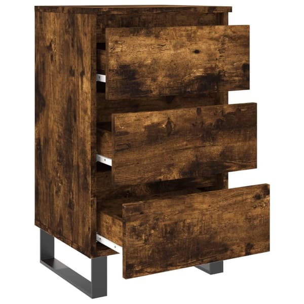 vidaXL Nattbord 2 stk røkt eik 40x35x69 cm konstruert tre
